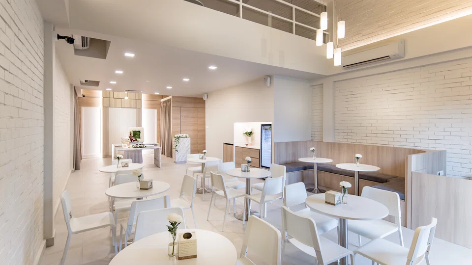 A modern-looking parlour at Direct Funeral Services.