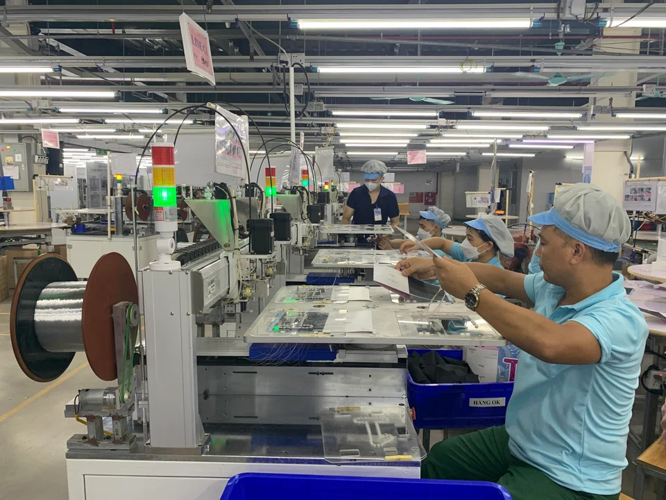 Superior EMS’s factory in the Vietnam-Singapore Industrial Park in Hai Duong province. It is using small modular machinery to automate its production lines.