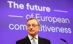 Mario Draghi recommends that the EU raise investment by 800 billion euros a year to fund huge, fast changes to stop the 27-member bloc from falling further behind key competitors.