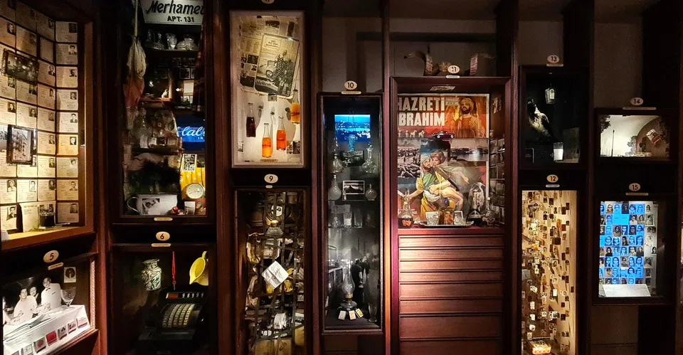 Display cases in the Museum of Innocence feature "real" items from a fictional story.