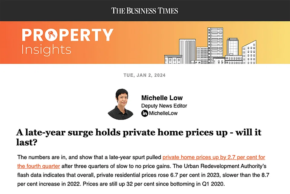 Sales at two new launches in particular pushed prices upwards in 2023's low-volume fourth quarter, writes BT deputy news editor Michelle Low.