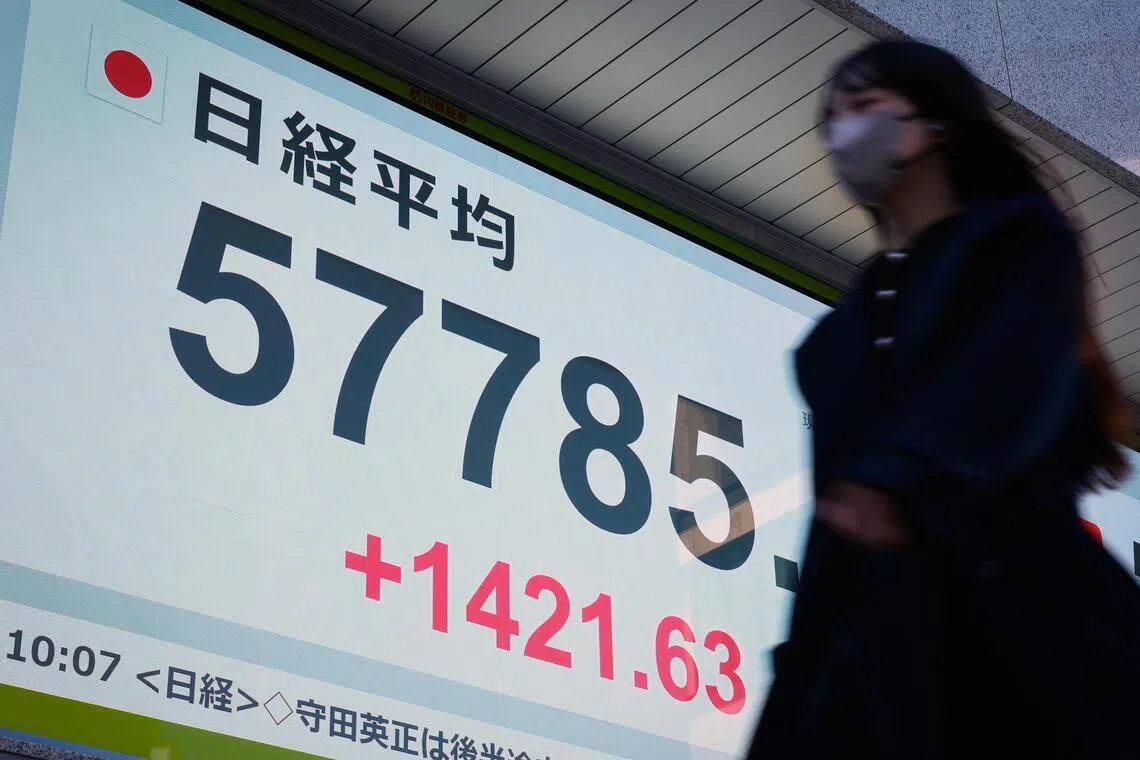 The Nikkei 225 Index rose 0.14 per cent to 57,739.20 in early trading on Thursday after earlier touching an intraday peak of 58,004.72.