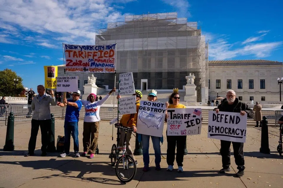 Activists rallying outside the US Supreme Court in Washington on Nov 5.