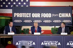 Donald Trump speaks at a round table with local farmers and officials, Sep 23, 2024. Retaliatory tariffs on the US caused more than US$27 billion in US agricultural export losses from mid-2018 to late-2019.
