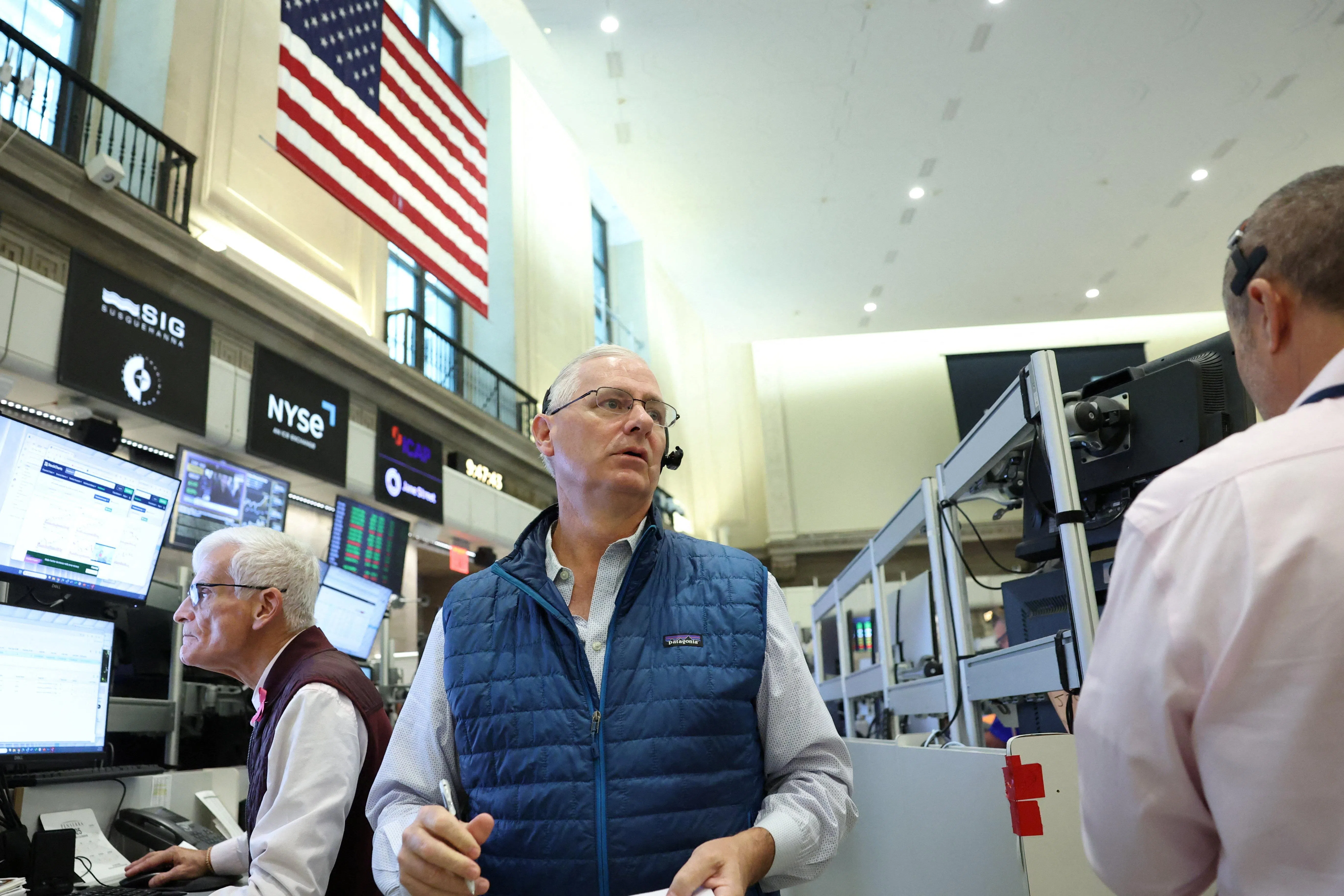 The Dow Jones Industrial Average rose 64.2 points, or 0.14 per cent, at the open to 46,583.95. 