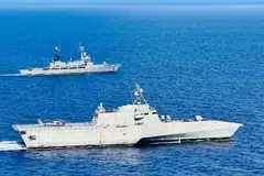 BRP Gregorio Del Pilar (above) and USS Gabrielle Giffords sailing during the 3rd AFP-USINDOPACOM Maritime Cooperative Activity in the disputed South China Sea, February 9, 2024. The United States has been working to strengthen defence cooperation with its allies in the Asia-Pacific region to counter China’s growing influence.