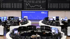 The Stoxx 600 index was up 0.8 per cent at 524.57 points, narrowly missing a fresh record-high close, while Germany’s DAX rose 0.7 per cent to a record high.