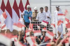 Indonesia's President Joko Widodo (centre) attending the inauguration ceremony of the Cirata Floating Photovoltaic Power Plant in Purwakarta on Thursday.