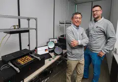Left to right: Meridian Innovation's CEO, Leow Chon Hock, and vice-president of engineering, Dr Piotr Kropelnicki.