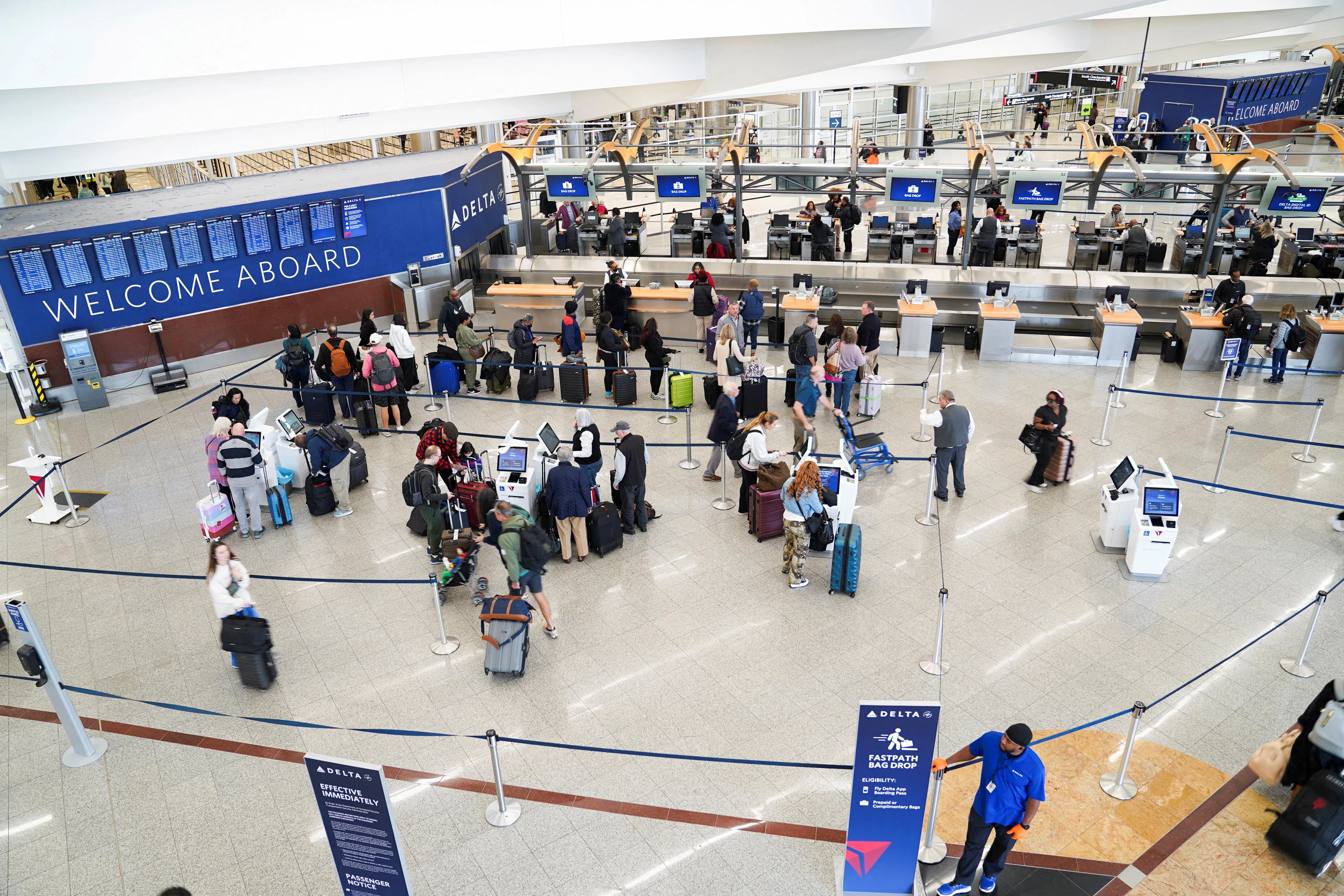More than 3,000 flights have been delayed, according to flight tracking data, as staffing shortages have impacted a widening number of airports.