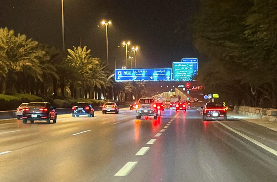 Above: A street near the Diplomatic Quarter in Riyadh. Soon after the first confirmed incidents in the area, residents reported hearing loud bangs in the capital, suggesting more activity.