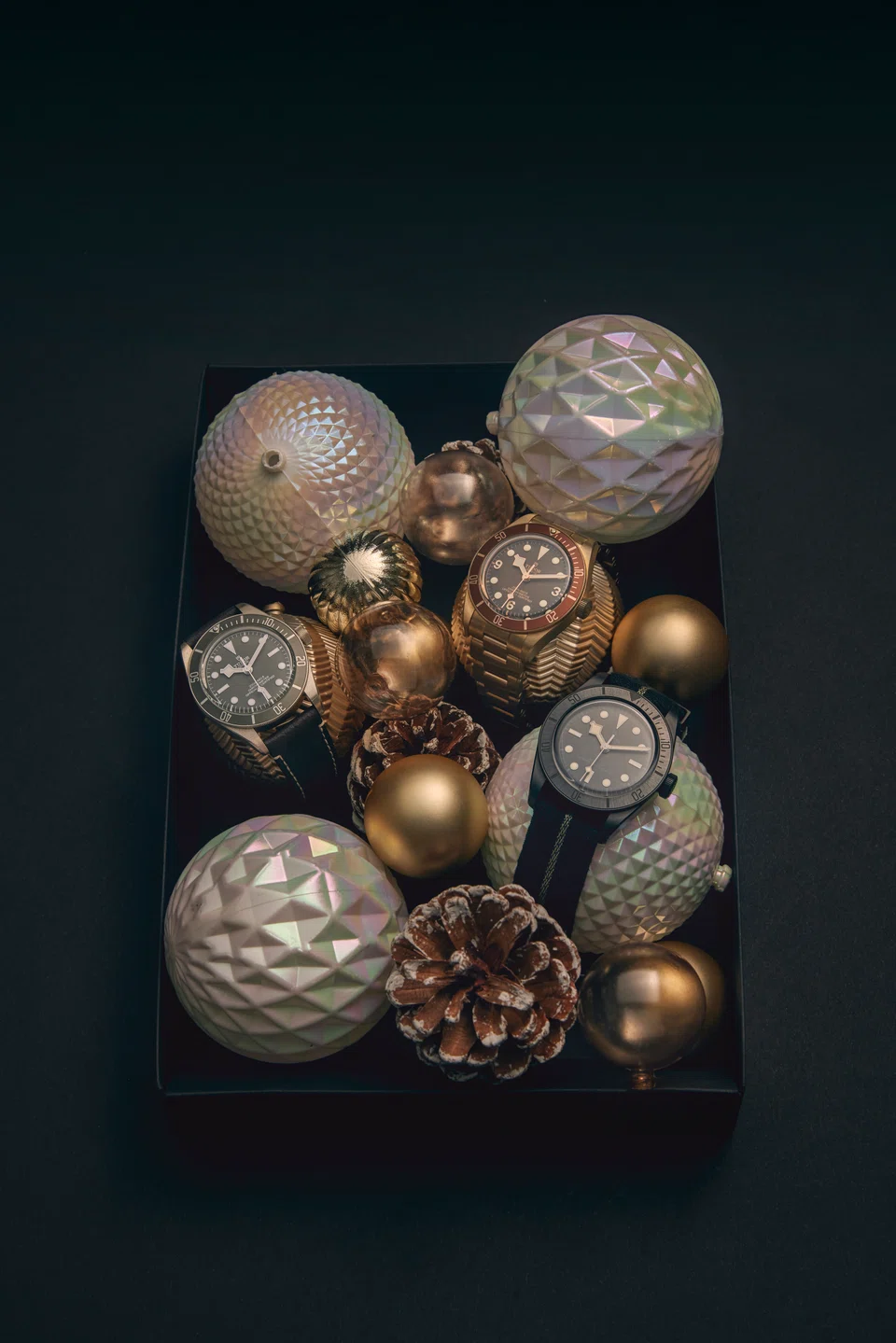 FROM LEFT: Black Bay Fifty-Eight 925; Black Bay Fifty-Eight Bronze; Black Bay Ceramic