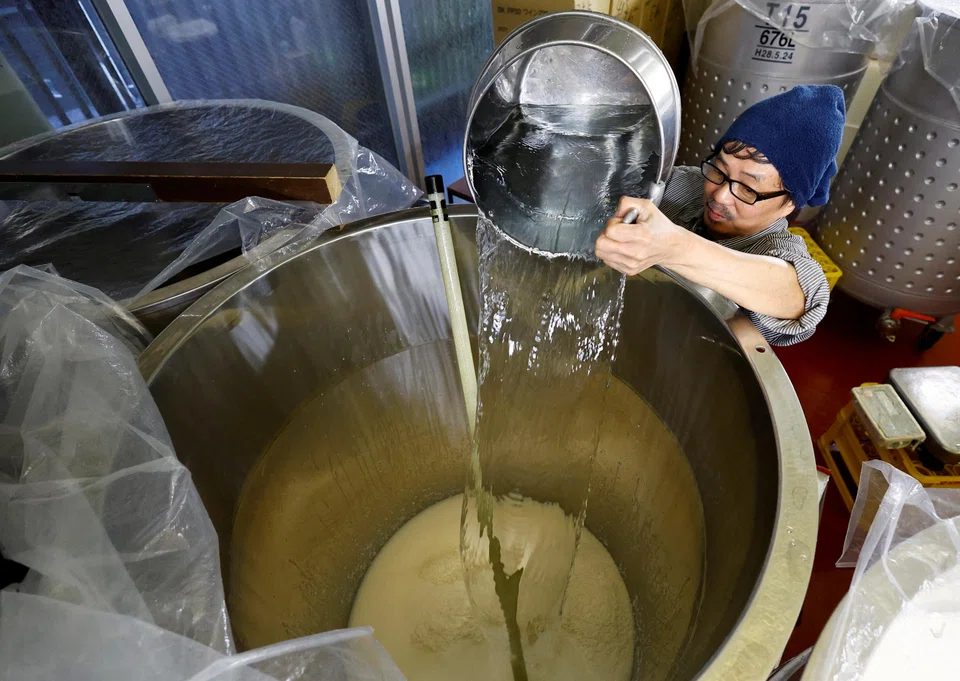 Chief brewer Yoshimi Terasawa uses tap water as part of the sake fermentation process, which takes place on the second floor of a dedicated four-storey building.