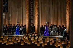 Models presenting creations by the late Italian designer Giorgio Armani for the Spring/Summer 2026 Women's Collection at Milan Fashion Week last week.