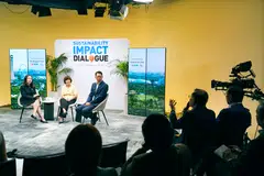 Jeffery Tan, chief sustainability officer of Jardine Cycle & Carriage (second from the right) shares his views during the  inaugural Sustainability Impact Dialogue. On the panel were Dr Amy Khor (second from the left), former senior minister of state for sustainability and the environment, and Eric Lim, chief sustainability officer at UOB (centre). The session was moderated by BT Editor Chen Huifen (left). PHOTO: WINSTON CHUANG