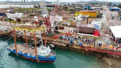 The electric supply boat, called PXO-EXL-1, can accommodate a payload about four times that of a conventional supply boat.