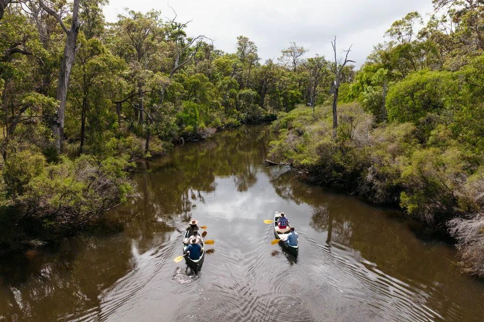 Canoeing is just one of the offbeat activities included when you book a tour by The Margaret River Discovery Co.