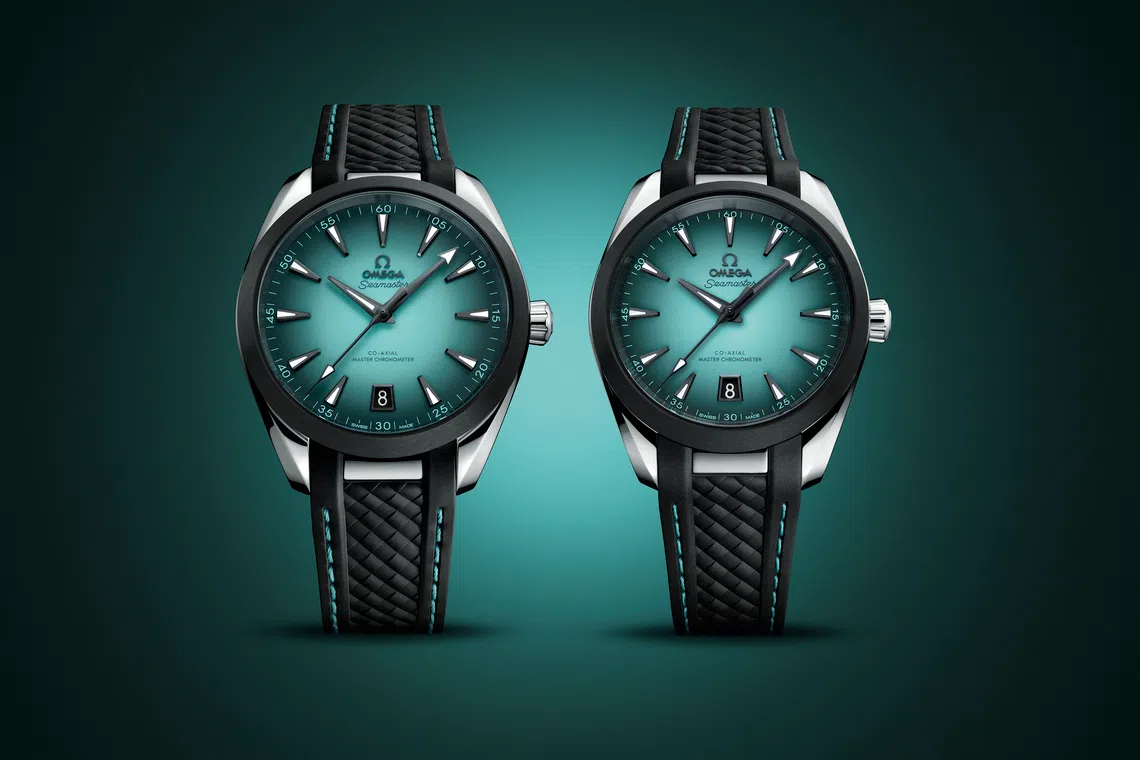 The Seamaster Aqua Terra Turquoise, runs on an updated version of the movement, the Omega Co-Axial Master Chronometer.