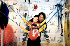 Judith Julia Justin with her son, Jake, during therapy at Wings.