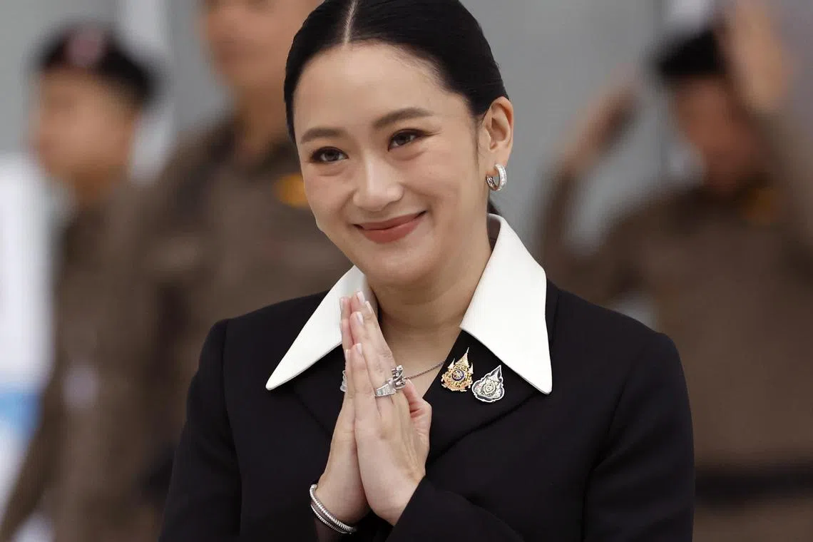 Suspended Thai Prime Minister Paetongtarn Shinawatra answered judges’ questions for around an hour and a half, but the court has issued an order banning any reporting of what was said during the hearing.