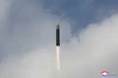 An intercontinental ballistic missile (ICBM) is launched in this undated photo released on Nov 19, 2022 by North Korea's Korean Central News Agency.