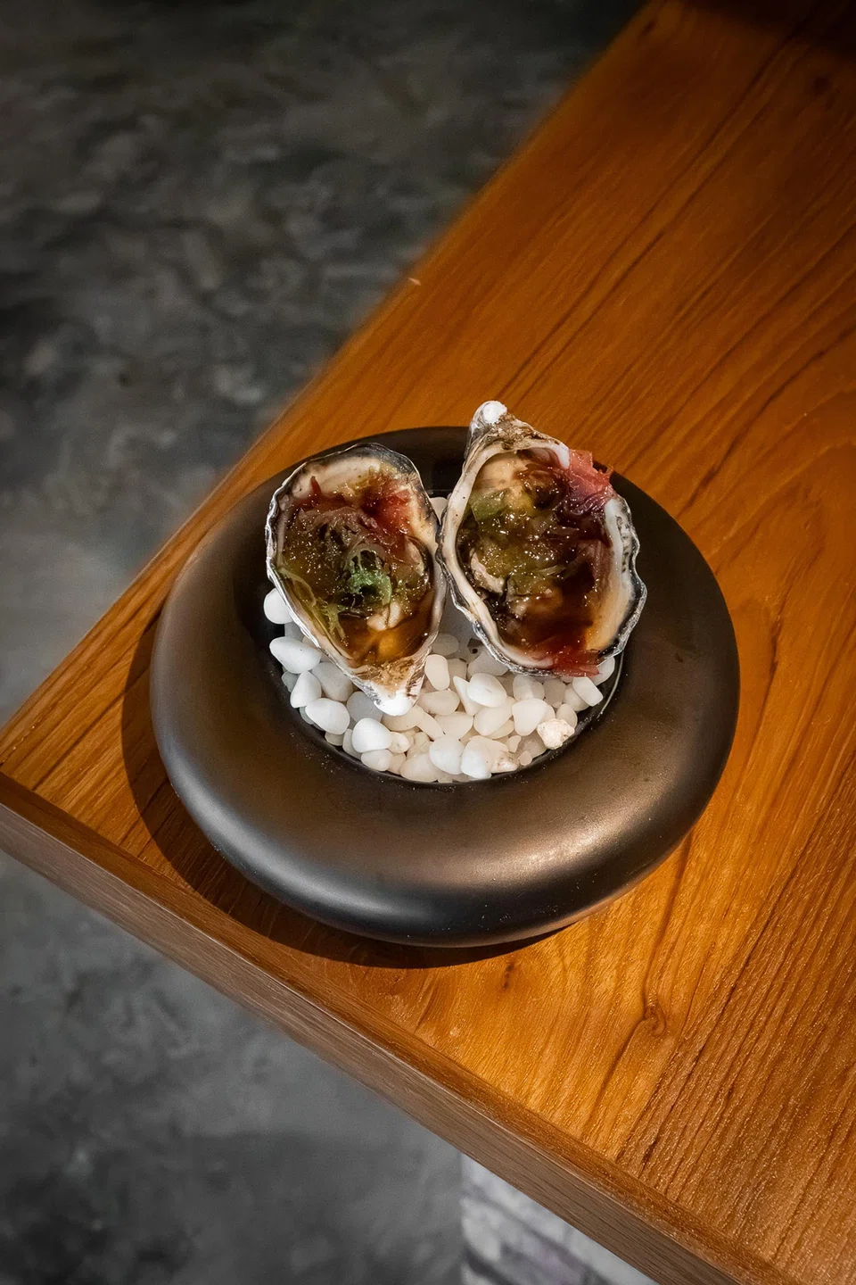 Coffin Bay oysters with yuzu kosho.