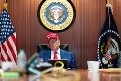 Trump in the Situation Room of the White House. He insists that Iran was on its way to develop a nuclear weapon, and that America needed to prevent the Iranians from enriching uranium that would have allowed them to acquire the capability to acquire a nuclear bomb.