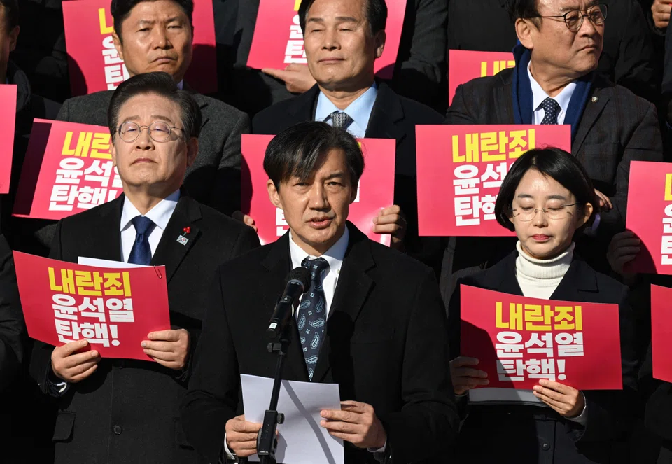 South Korea's opposition Rebuilding Korea Party leader Cho Kuk (centre) was at the forefront of efforts to impeach President Yoon Suk Yeol in the wake of his short-lived imposition of martial law last week.
