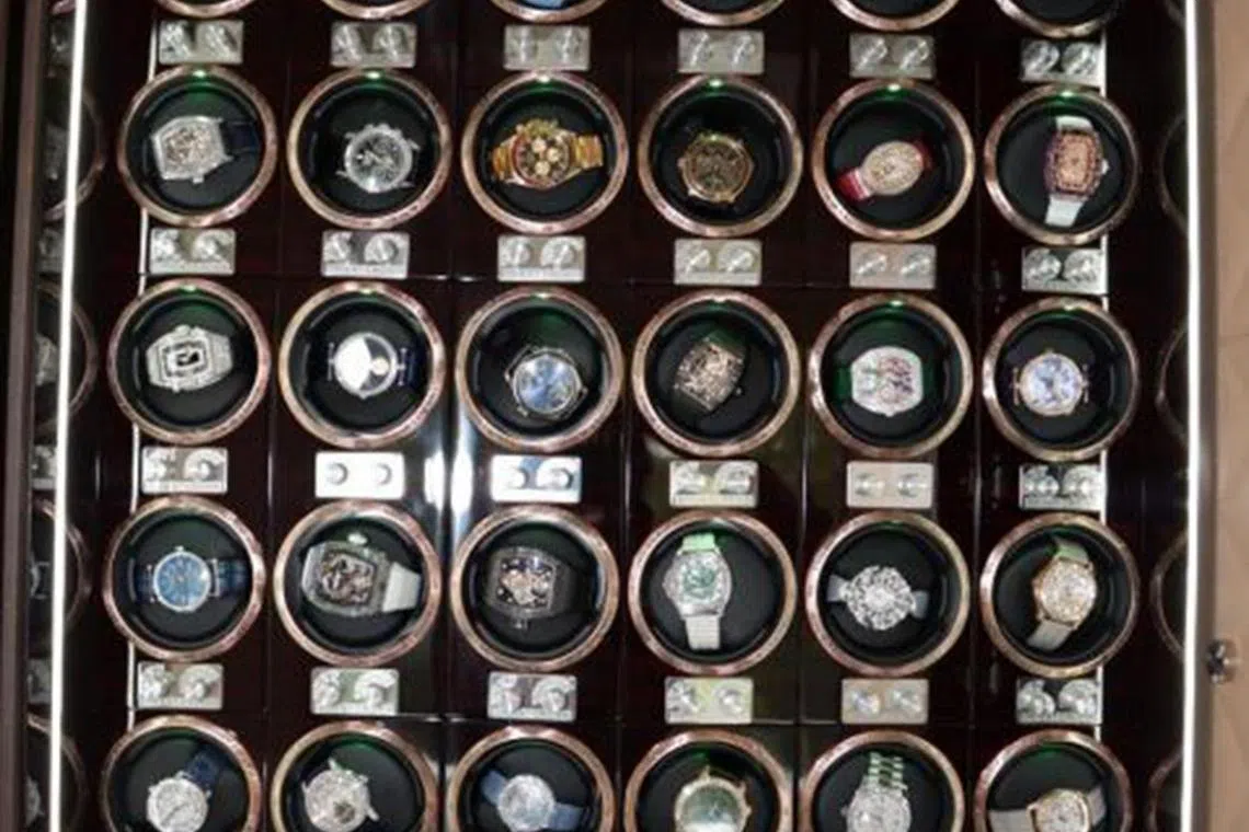 Some of the assets seized in the billion-dollar anti-money laundering raid on Aug 15 2023 include cash, high-end watches and bags.