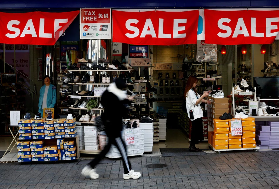 Japan's core consumer price index, which excludes fresh food items, rose 2.2 per cent from a year earlier after rising 2.6 per cent in March.