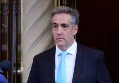 Former Trump attorney, Michael Cohen, departs his home for Manhattan Criminal Court for the trial of former US President Donald Trump for allegedly covering up hush money payments linked to extramarital affairs in New York City, New York, US, May 14, 2024. 