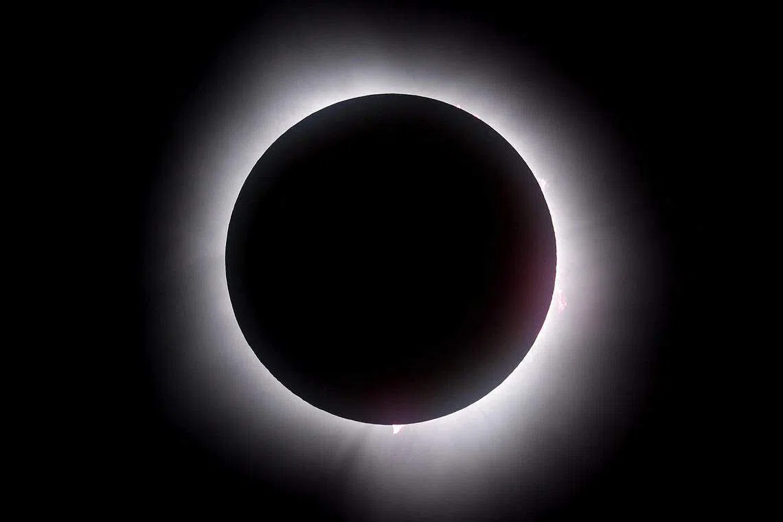 It was the first total eclipse to sweep across a large swathe of North America since 2017 and will be the last one visible from the contiguous United States until 2044.