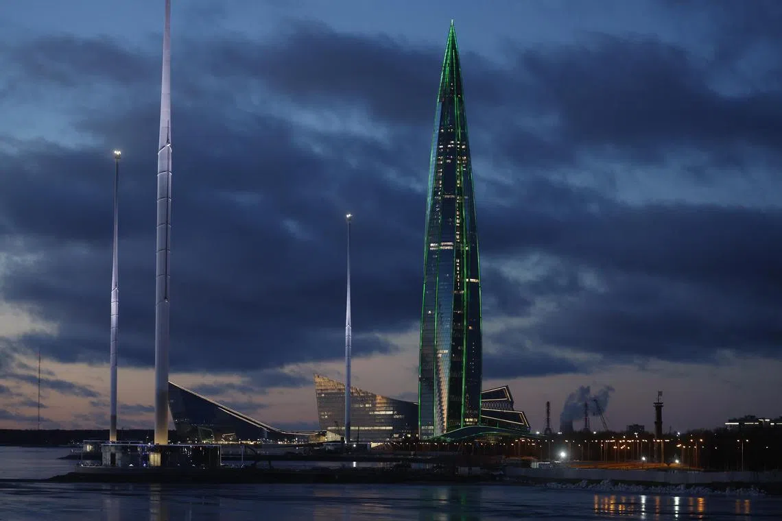 A view of the Lakhta Centre, the headquarters of energy giant Gazprom, in St Petersburg, Russia. The company will lose close to US$5 billion in gas sales after the transit deal with Ukraine was cut.