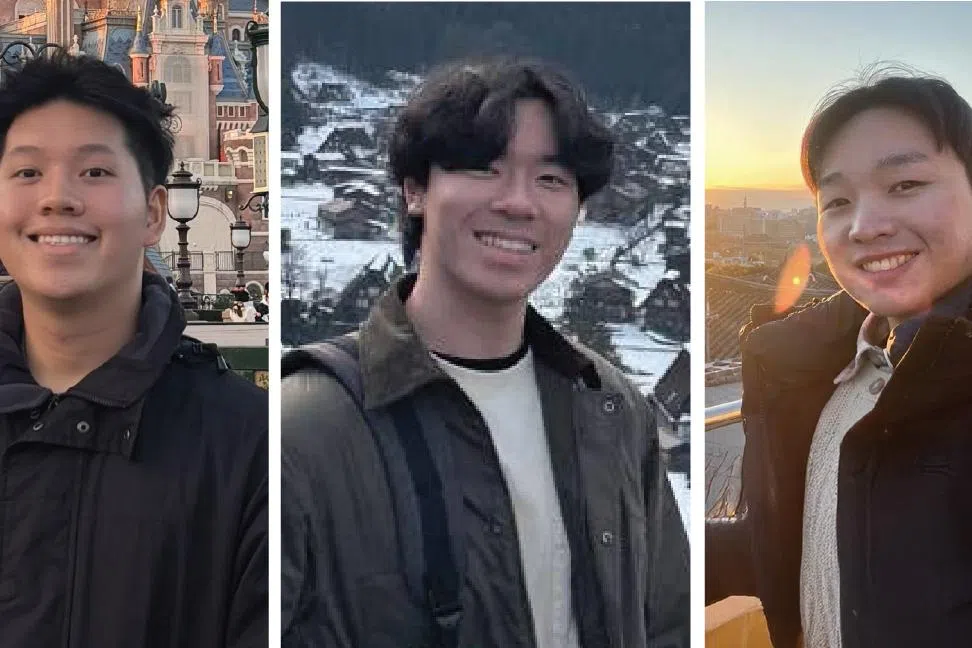 From left: Young investors Jadon Ching, Liew En Jie and Ian Choi.