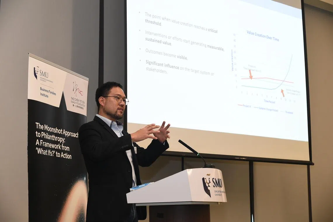 SMU Associate Professor of Strategy and Entrepreneurship Kenneth Goh says the moonshot approach will "invest in conditions for lasting change".