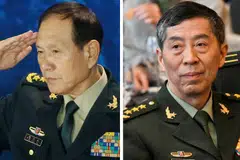 The decisions to strip Li Shangfu (right) and his predecessor Wei Fenghe (left) of their party membership were approved by the seven-member Politburo, the Communist Party’s apex of power, on Thursday.