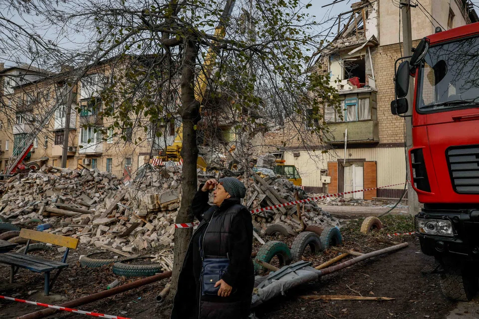 Houses destroyed by a Russian missile strike in the town of Selydove, Donetsk region, in Ukraine on Nov 15. Russian President Vladimir Putin broke a cardinal rule of international law when his troops invaded a sovereign country, Ukraine, in February 2022.