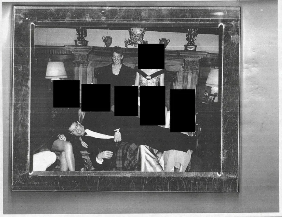 Ghislaine Maxwell and Andrew Mountbatten-Windsor are seen in this image released by the US Department of Justice as part of a trove of documents from its investigation into Jeffrey Epstein. 
