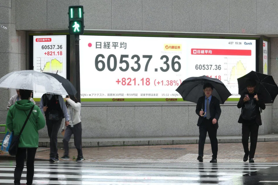 The Nikkei fell 0.6 per cent to 60,174.75, as of 0027 GMT, on Tuesday.