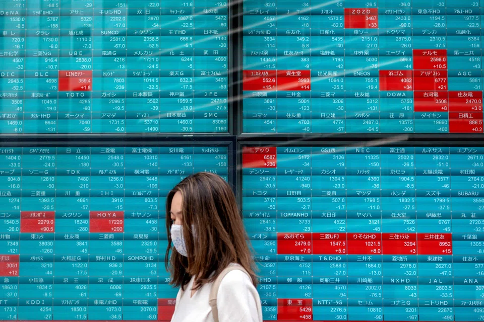 The Nikkei finished down 1.3 per cent at 37,961.80, its lowest closing level since Feb 14, and was on track for its biggest weekly loss since December 2022.