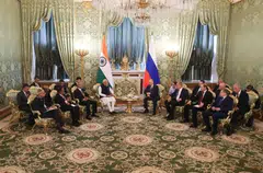 Prime Minister Modi landed in Moscow on Monday, hours after Russia launched attacks targeting cities across Ukraine.