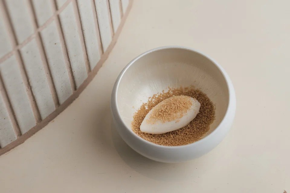 Coconut sorbet and sagun.