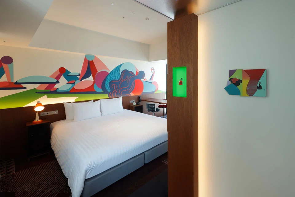 Tomoyuki Washio's art-inspired room at Hotel Groove Shinjuku.