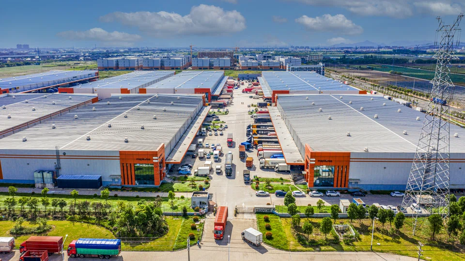 Mapletree Yuyao (above), four blocks of warehouses in China's Zhejiang province. As at end-June, the company's portfolio comprised 185 properties valued at a total of S$13 billion.