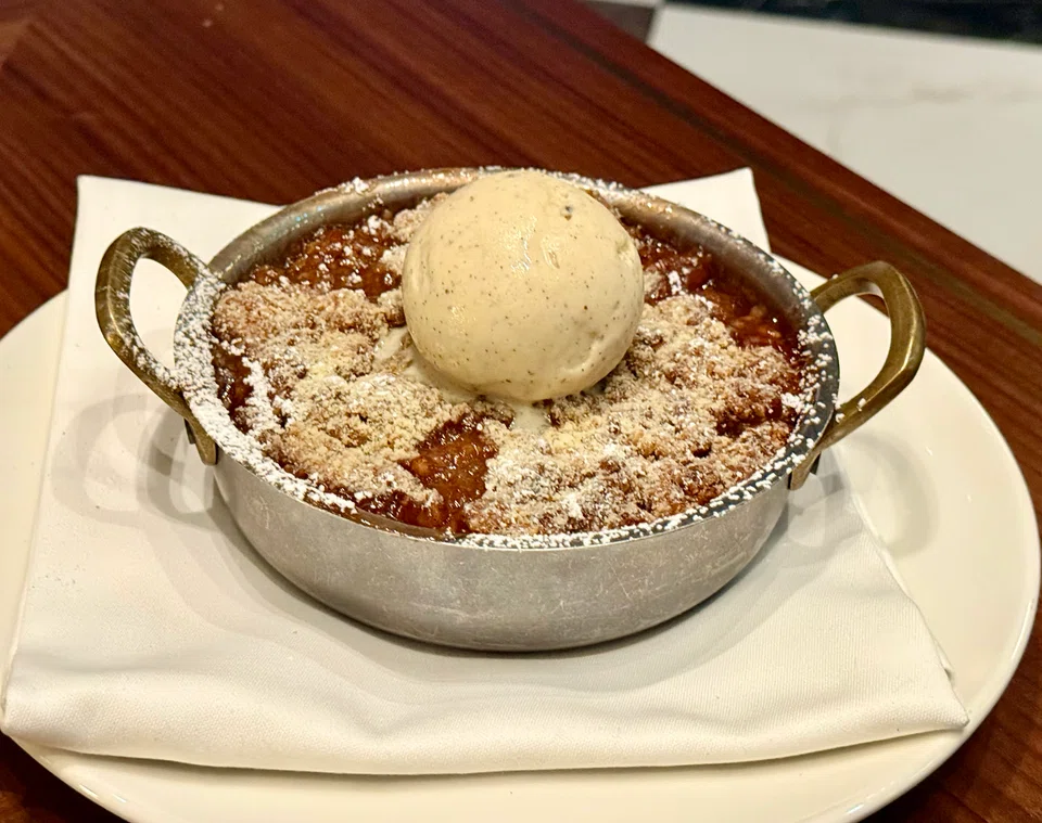 The apple and blackberry crumble.