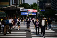 South Korea's GDP was steady from a year earlier, marginally revised from a fall of 0.1 per cent estimated in April, according to the Bank of Korea.