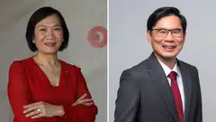 Outgoing group CEO Helen Wong (left) will remain as chairman of OCBC China and as a director of OCBC Hong Kong after stepping down. Her successor Tan Teck Long will assume the role of deputy CEO immediately.