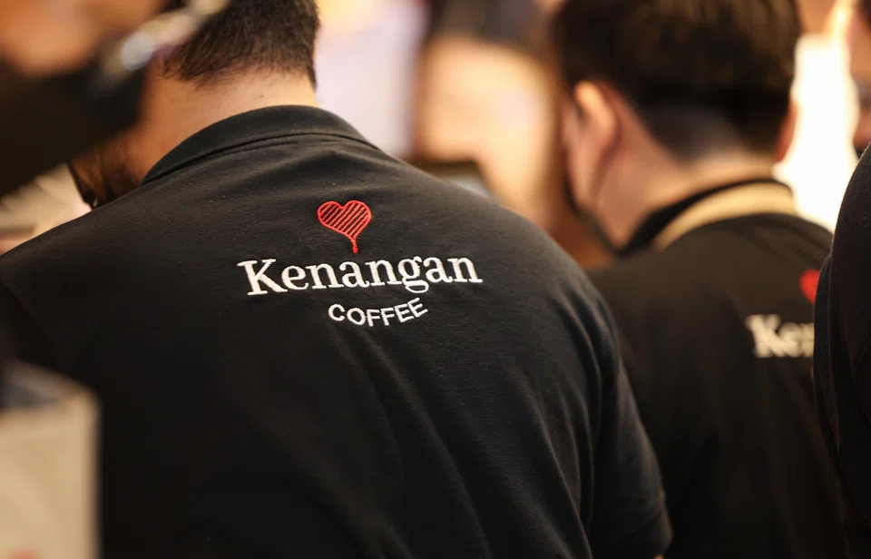 Indonesian coffee chain Kenangan Coffee's first outlet opening in Singapore. 