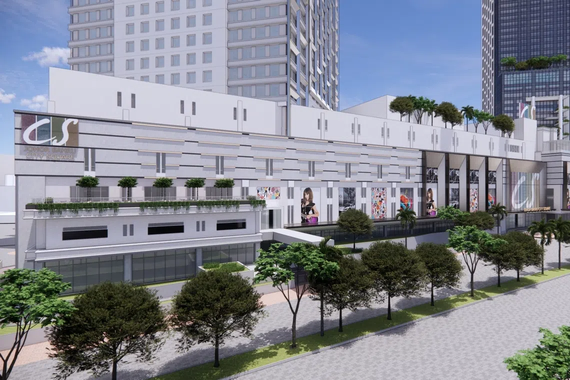 An artist's impression of Johor Bahru City Square upon the completion of the redevelopment by Q4 2027.