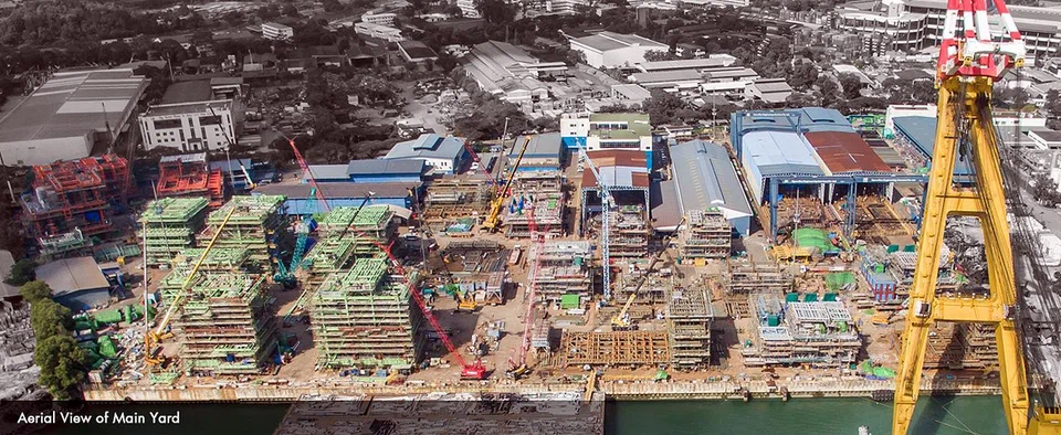 Dyna-Mac's main yard in Gul Road. Hanwha Ocean SG's offer for the company remains conditional on the competition watchdog giving the green light on the deal. 